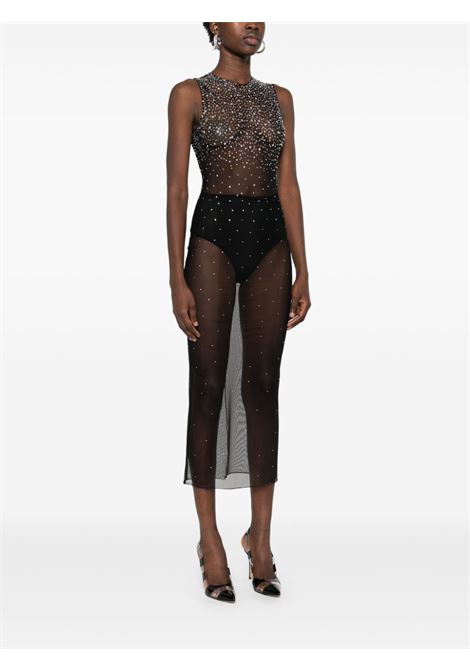 Abito semitrasparente con cristalli in nero Alex perry - donna ALEX PERRY | D1399BLK